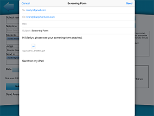Email assessments to participants to help them improve, or send to other judges for collection and review.
